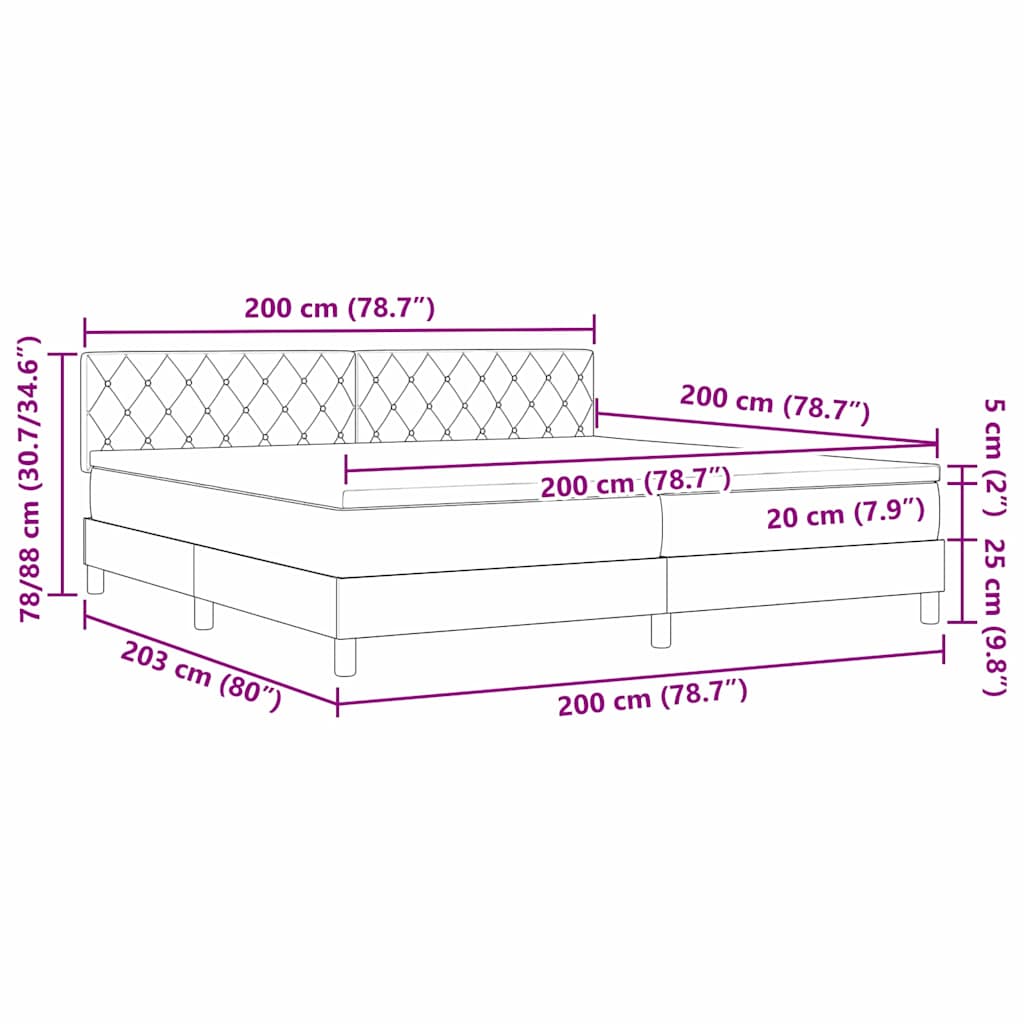 Boxspringbed met matras Roze 200 x 200 cm Fluweel