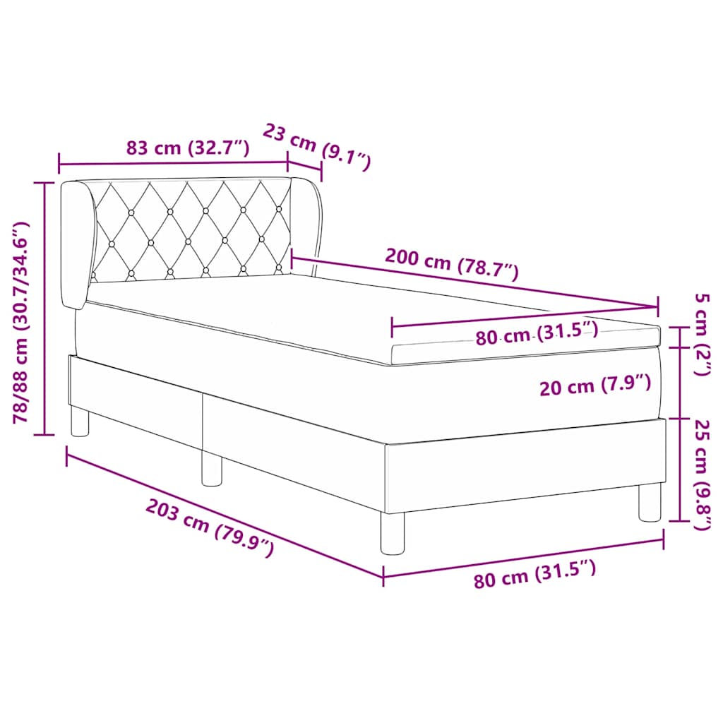 Boxspringbed met matras Donkergroen 80 x 200 cm Fluweel