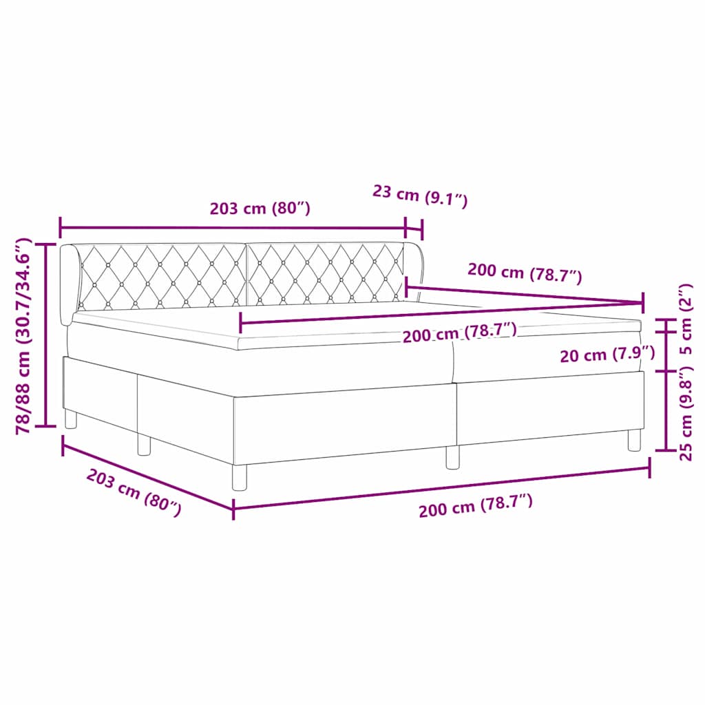 Boxspringbed met hoofdeinde Roze 200 x 200 cm Fluweel