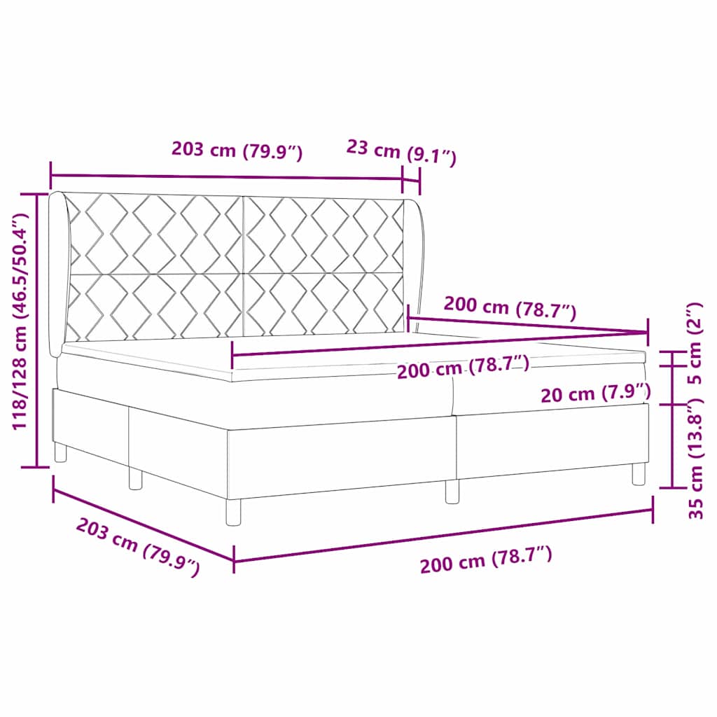 Boxspringbed met Matras Donkergrijs 90x190 cm Donkergrijs