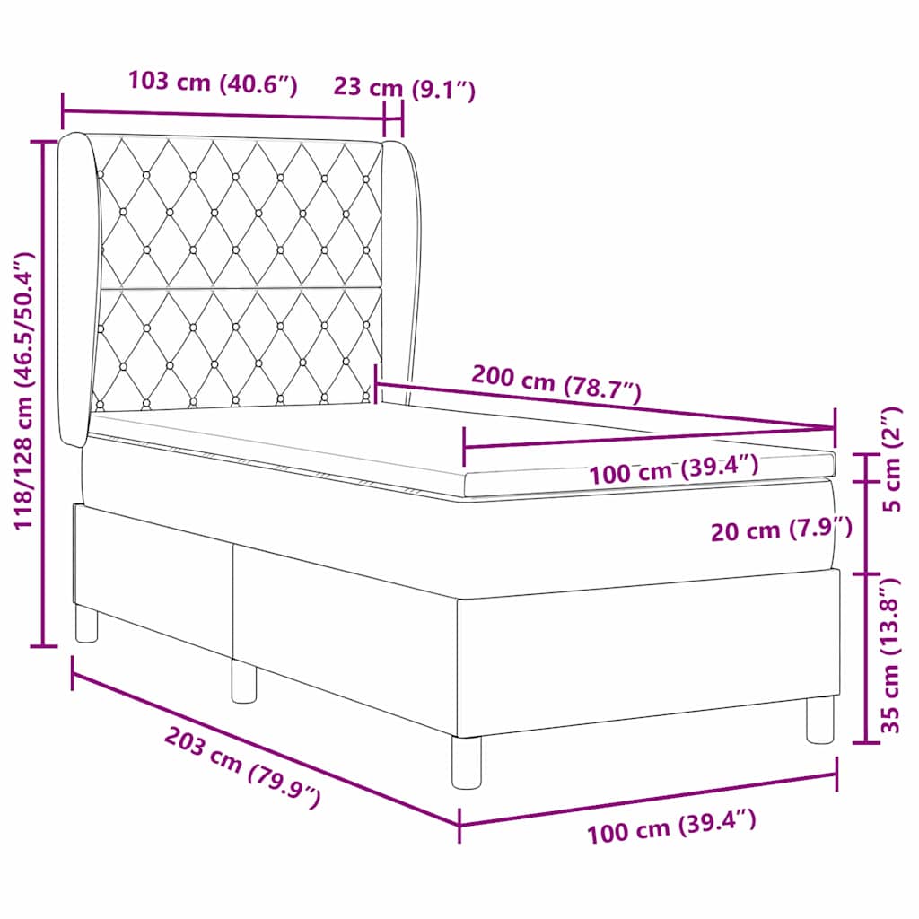 Boxspringbed met matras Roze 200 x 100 cm Fluweel