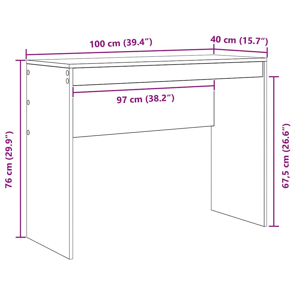 Bureau Wit 100 x 40 x 76 cm