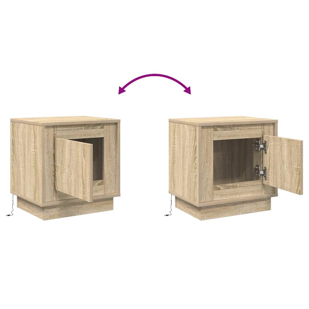 Nachtkastje 2 pcs Sonoma Eiken 44 x 34,5 x 45 cm Bewerkt hout