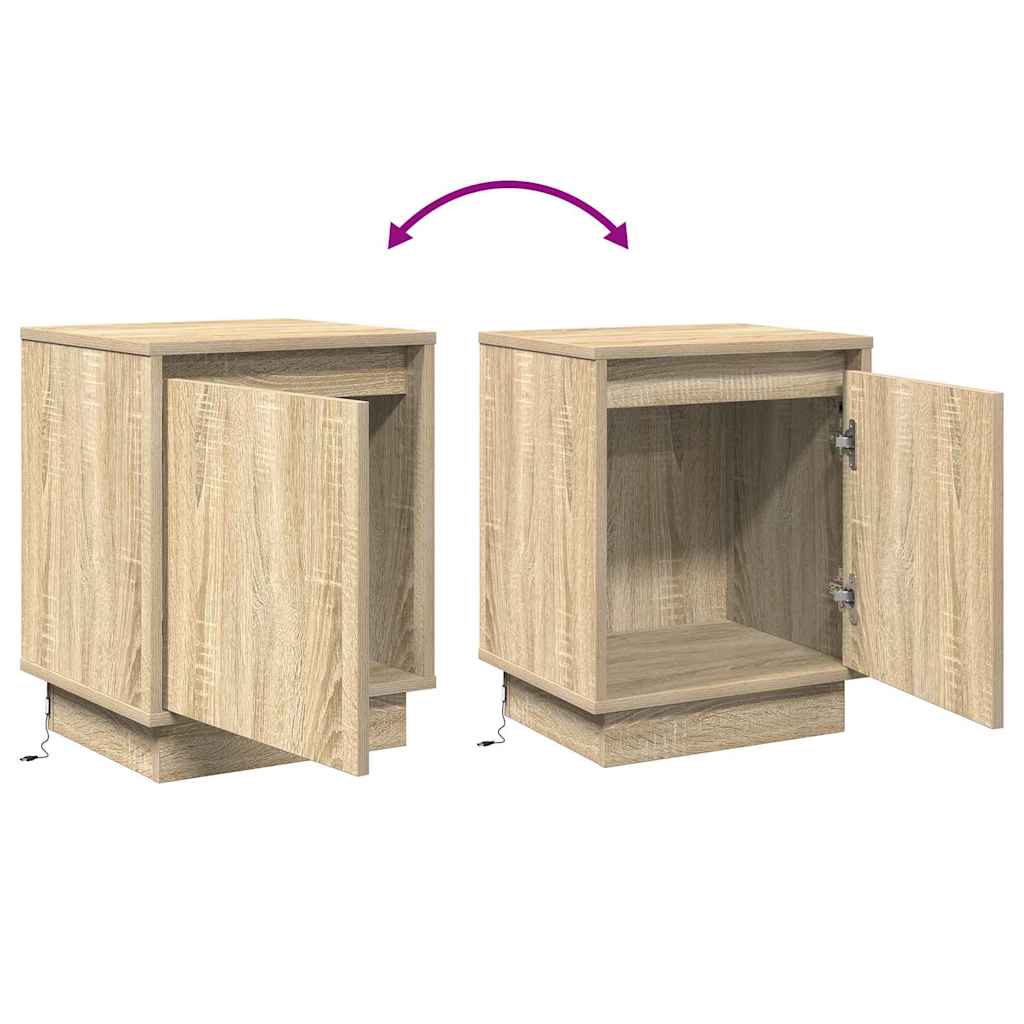 Nachtkastje 2 pcs Sonoma Eiken 39 x 34,5 x 50 cm Bewerkt hout