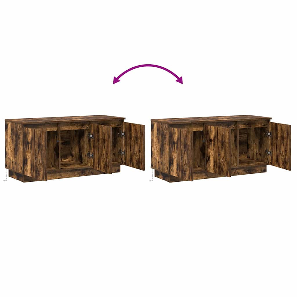 TV-kast Gerookt eiken 100 x 38 x 49 cm Bewerkt hout