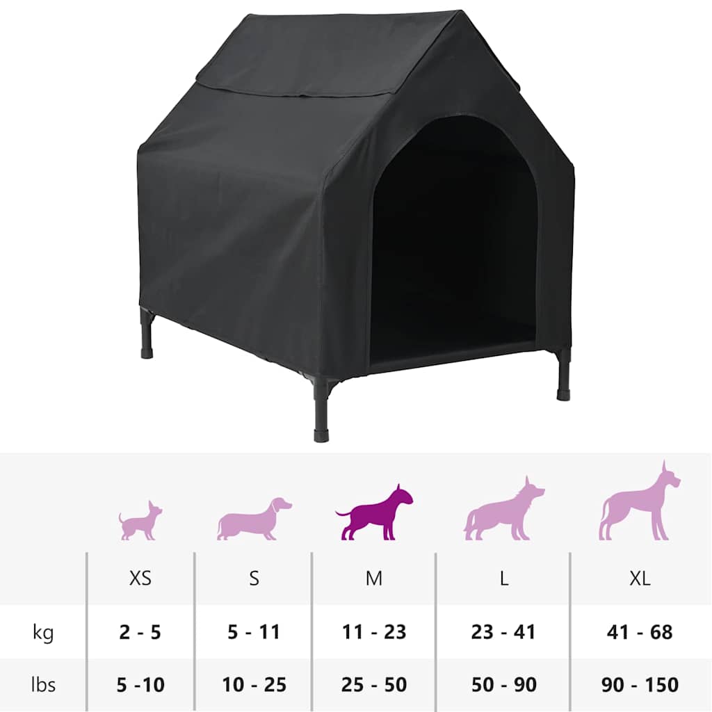 Huis voor Huisdieren Zwart 110 x 75 x 90 cm Staal