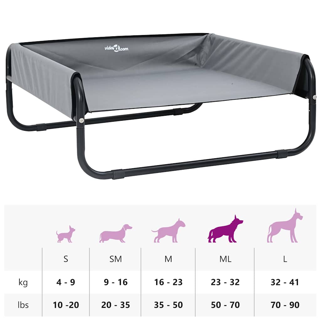 Hondenbed Staal 75 x 75 x 30 cm Lichtgrijs