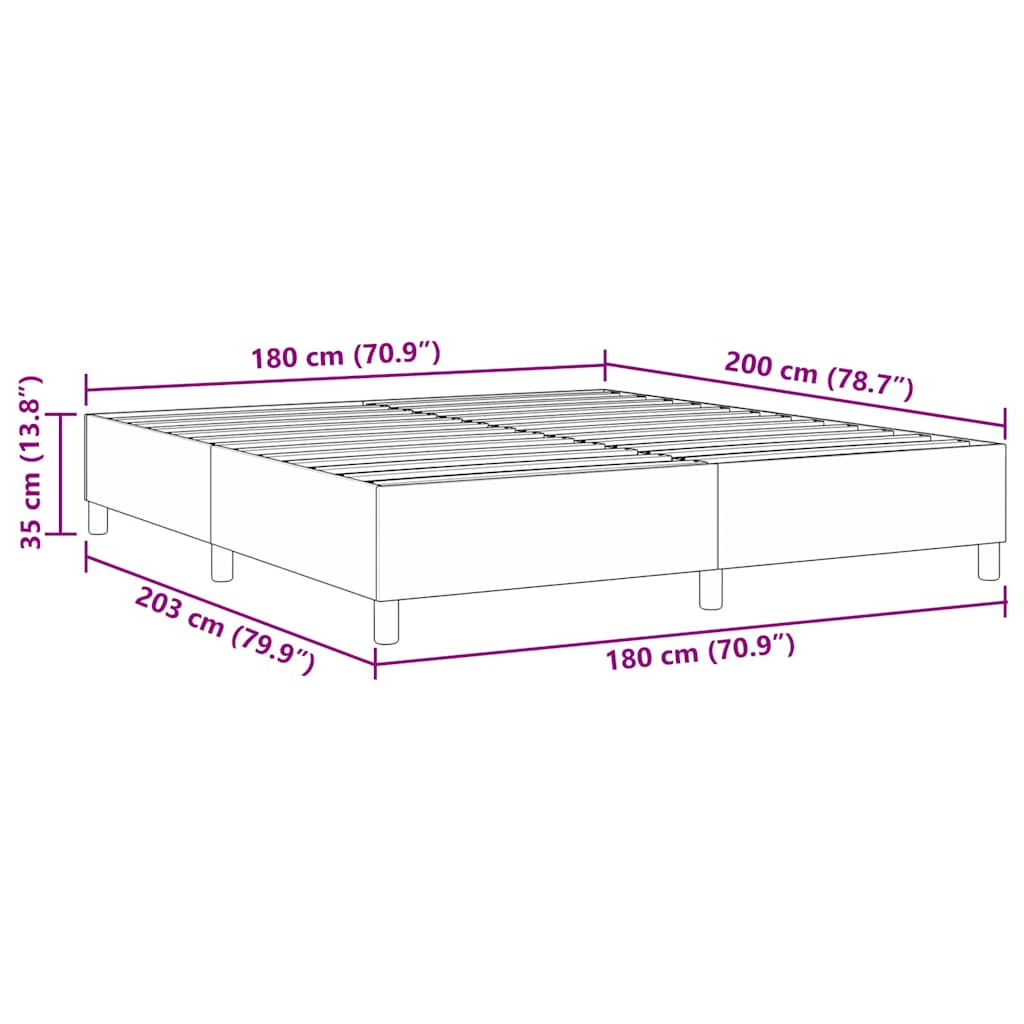 Platform bedframe Crème 180 x 200 cm Katoen Stof