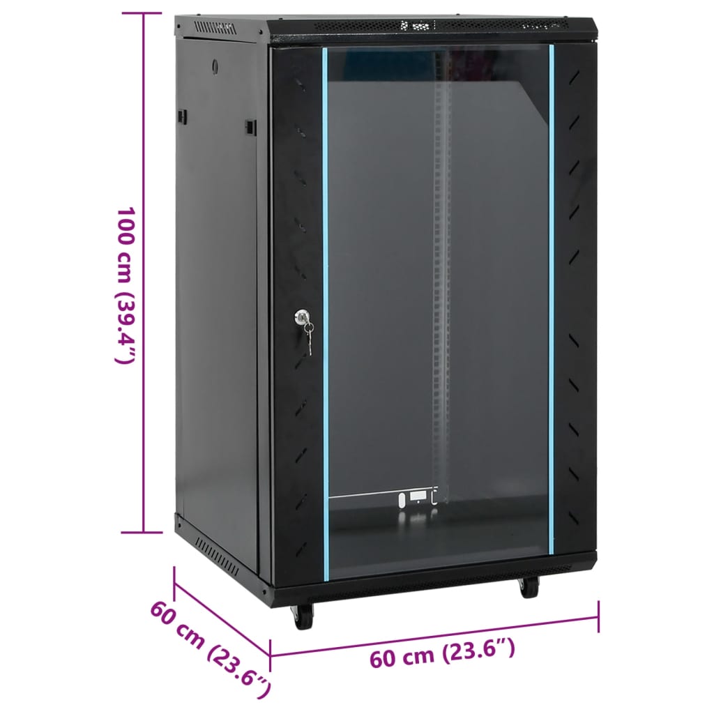 Netwerkkast 18U 19" IP20 60x60x100 cm zwart