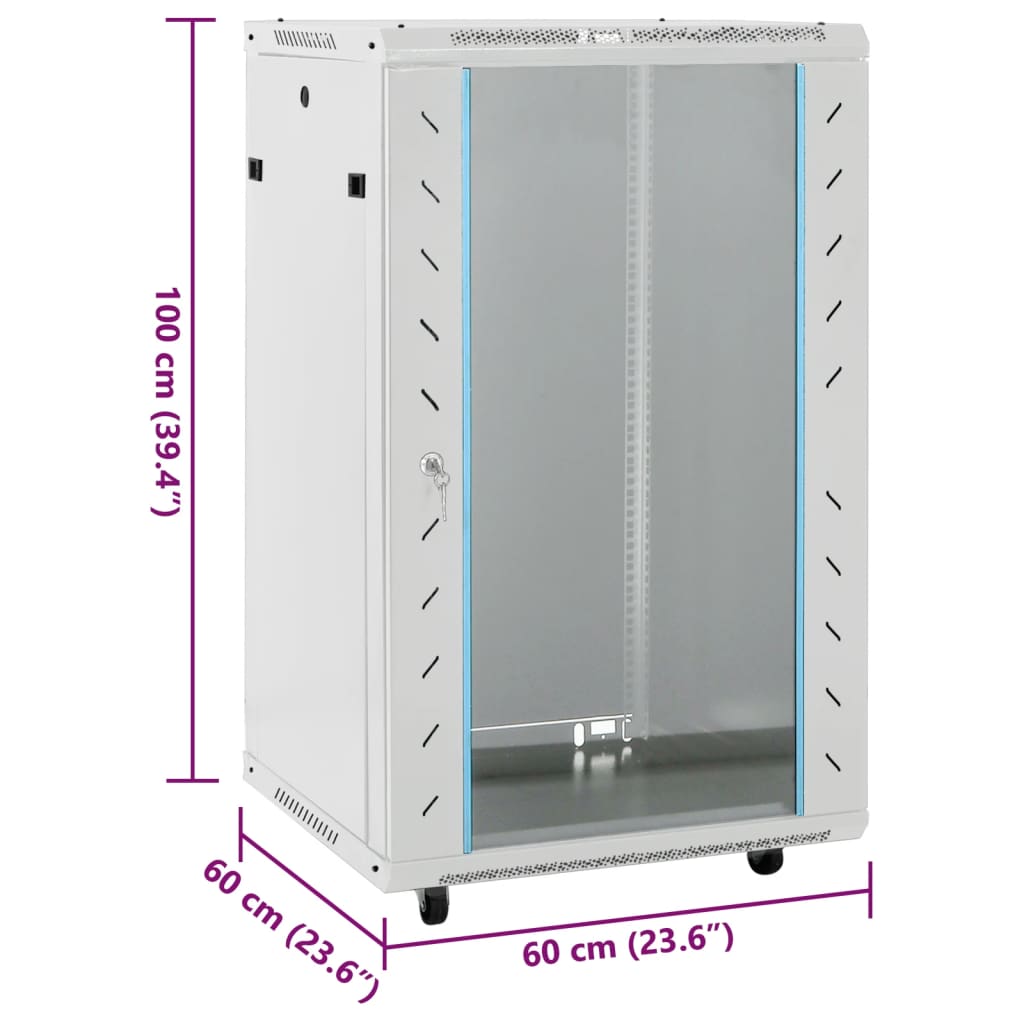 Netwerkkast 18U 19" IP20 60x60x100 cm grijs