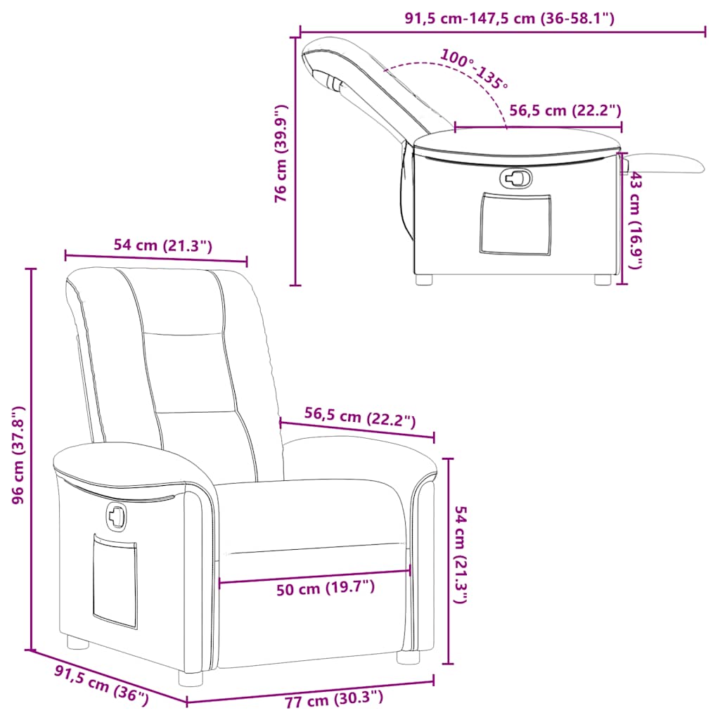 Fauteuil verstelbaar stof donkergrijs