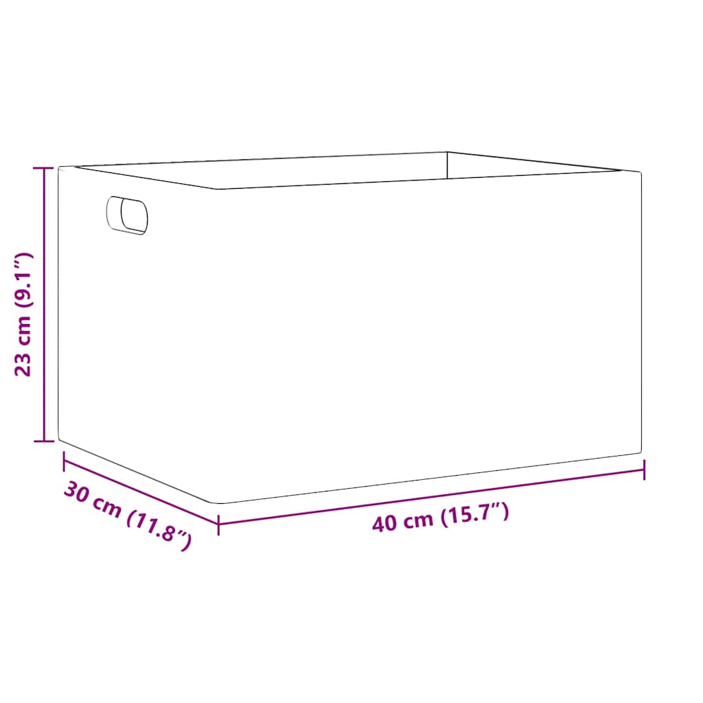Houten kist met handvatten 40x30x23 cm massief grenenhout zwart