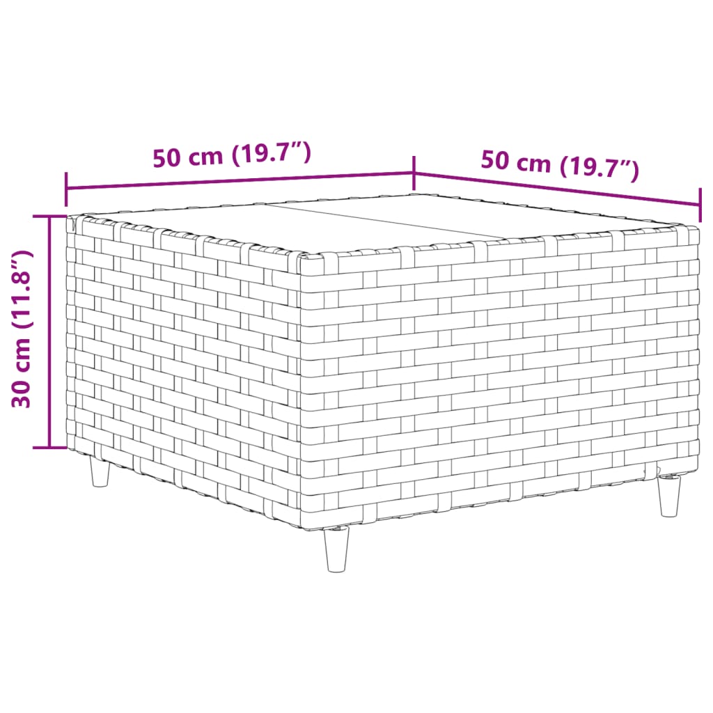 10-delige Loungeset met kussens poly rattan bruin