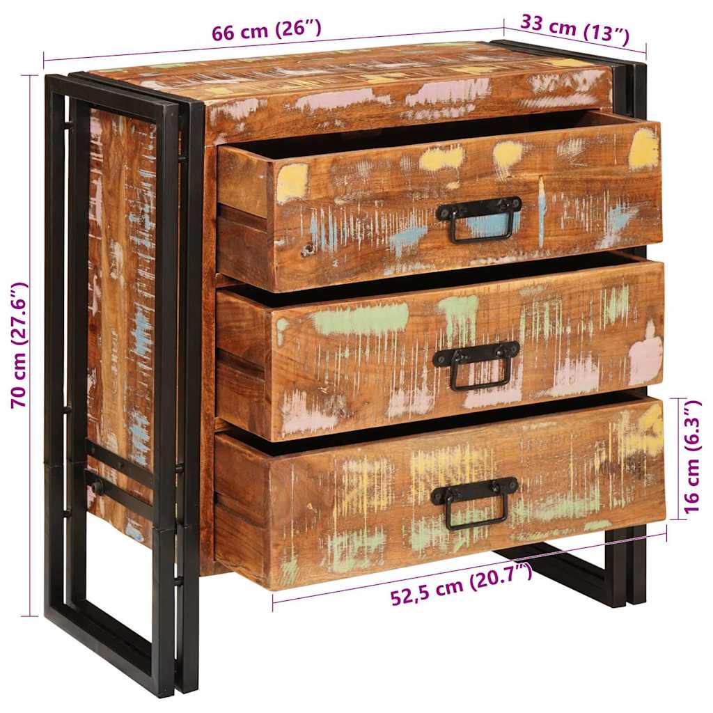 Dressoir met lade Bruin 66 x 33 x 70 cm Massief gerecycled hout
