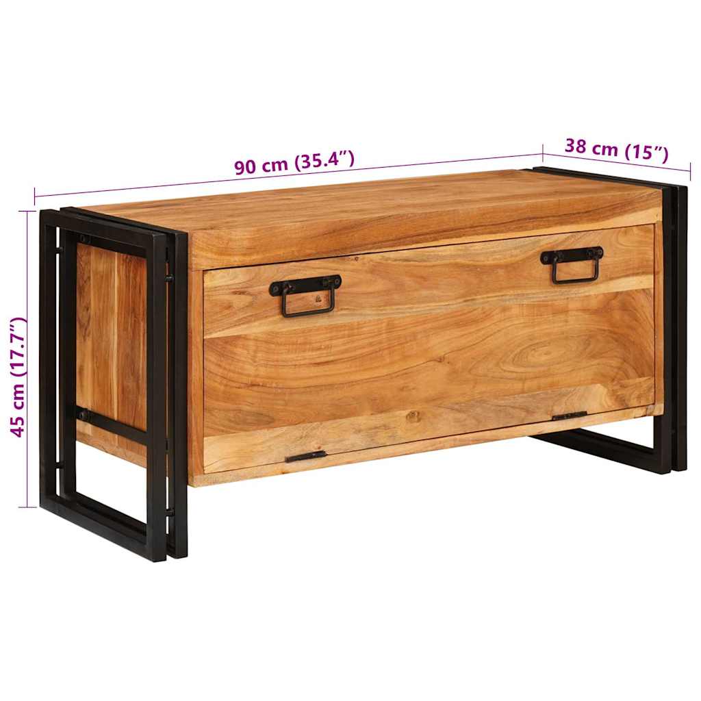 Schoenenkast met plank Bruin 90 x 38 x 45 cm Massief acaciahout
