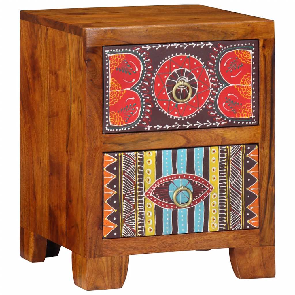 Nachtkastje 2 st 35x35x45 cm massief acaciahout