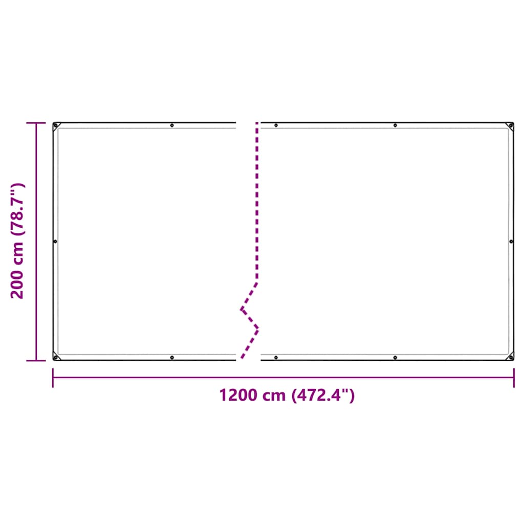 Doorzichtig zeildoek met zeilringen 2x10 m PVC