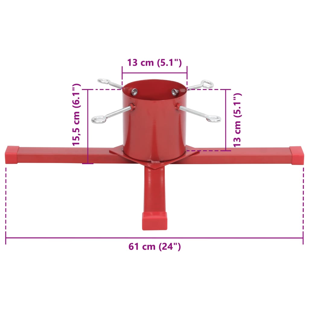 Kerstboomstandaard 61X61X15,5 Cm Rood