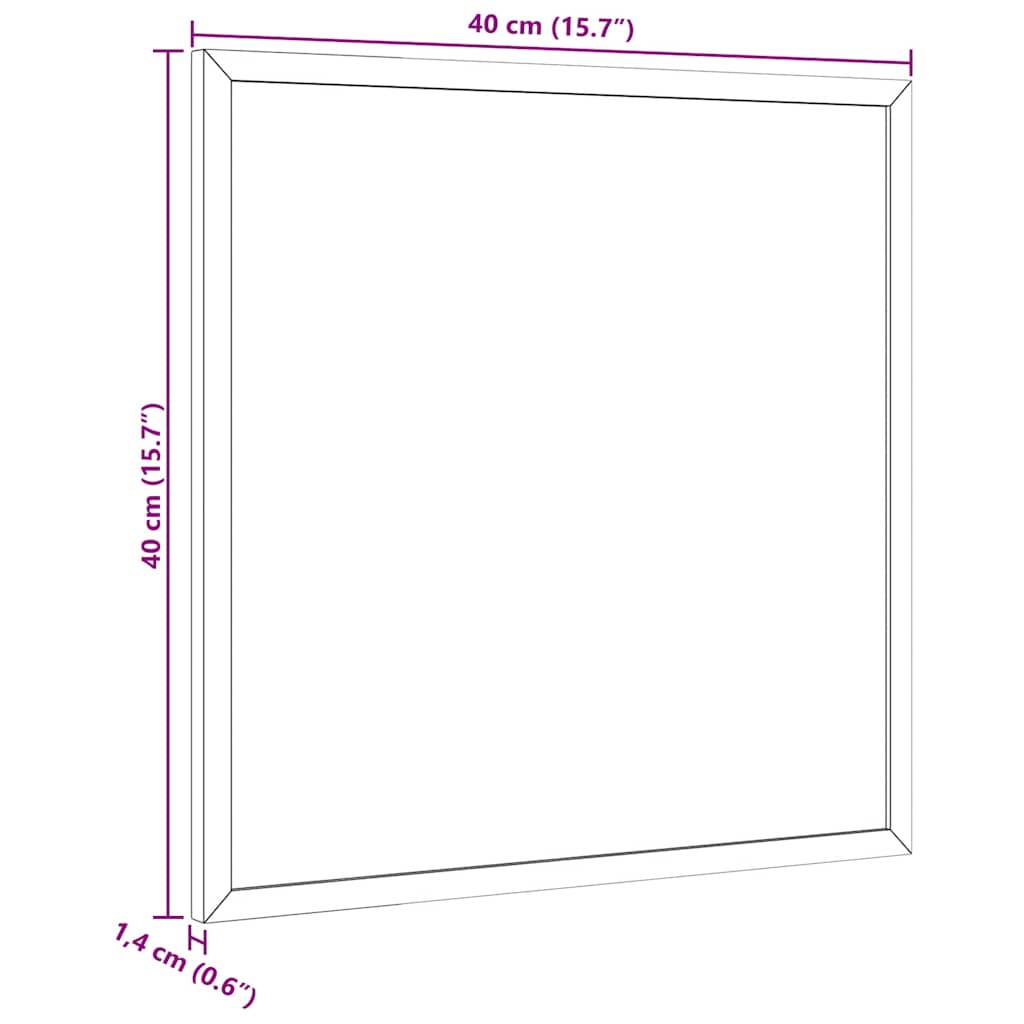 Krijtbord met massief grenenhouten lijst 40x40 cm zwart