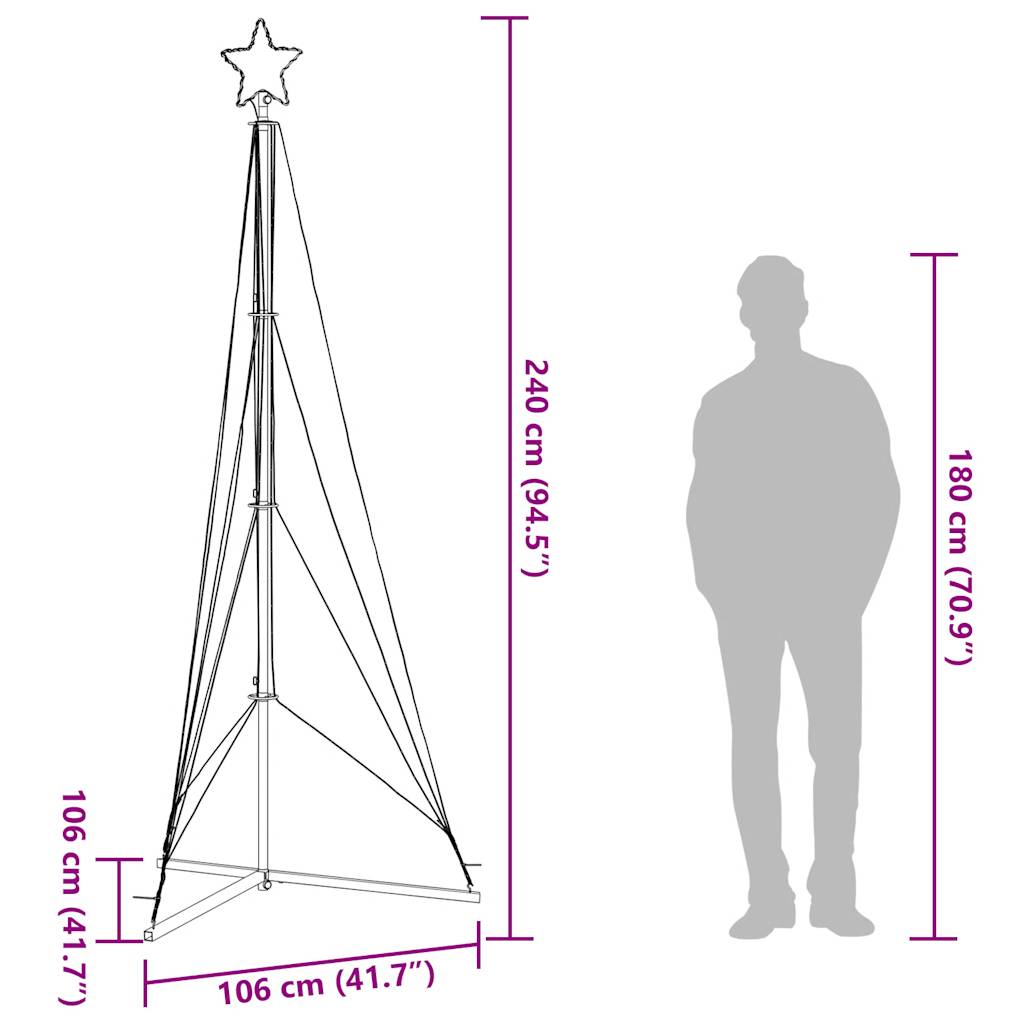Kerstboomverlichting 483 koudwitte LED's 240 cm