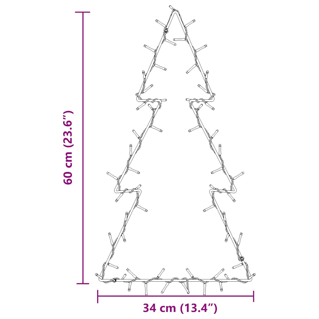 Kerstverlichting kerstboom silhouet 80 LEDs warm wit