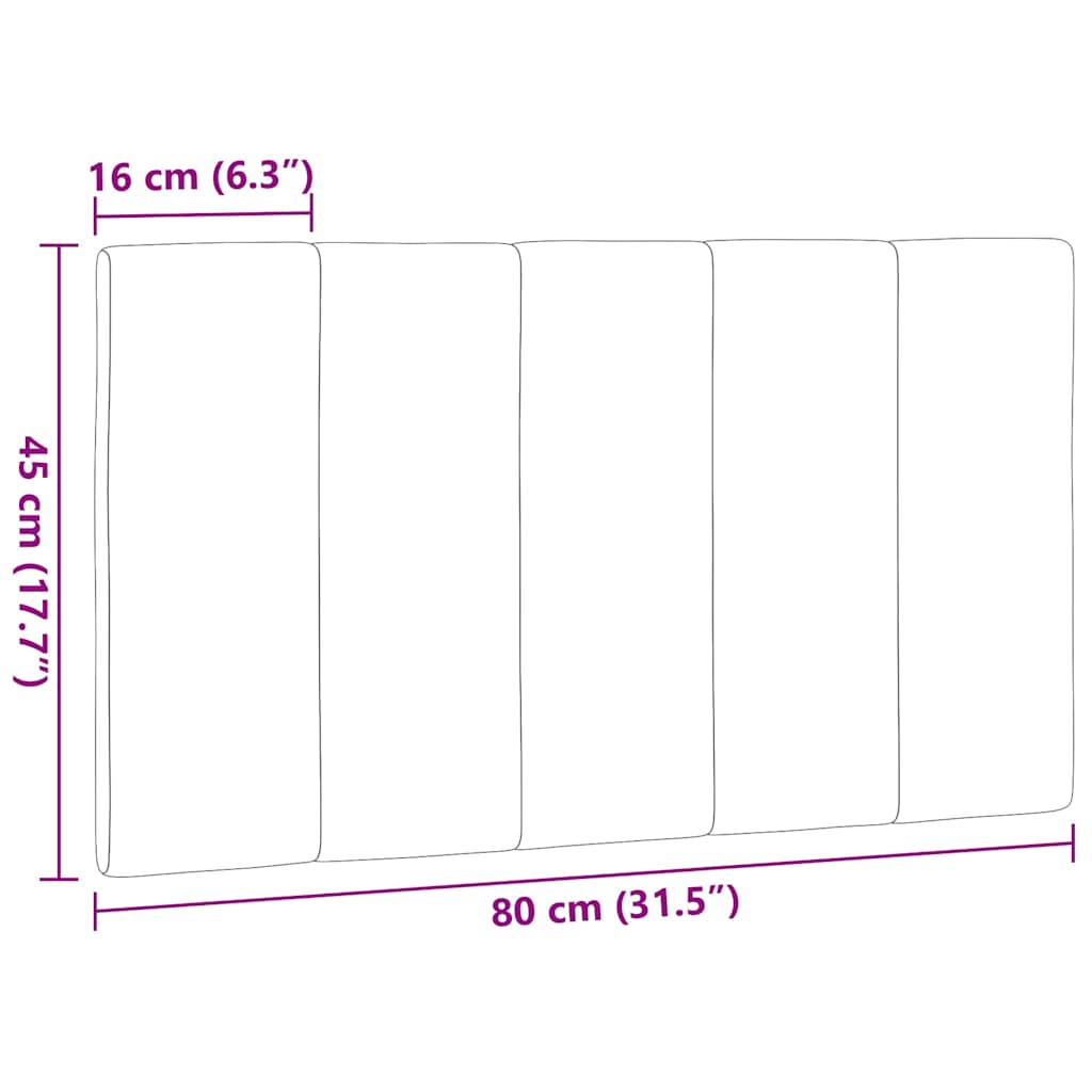 Hoofdbordkussen 80 cm stof taupe