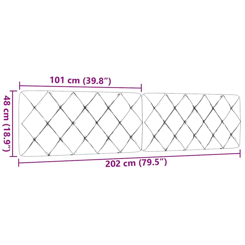 Hoofdbordkussen 200 cm stof crèmekleurig