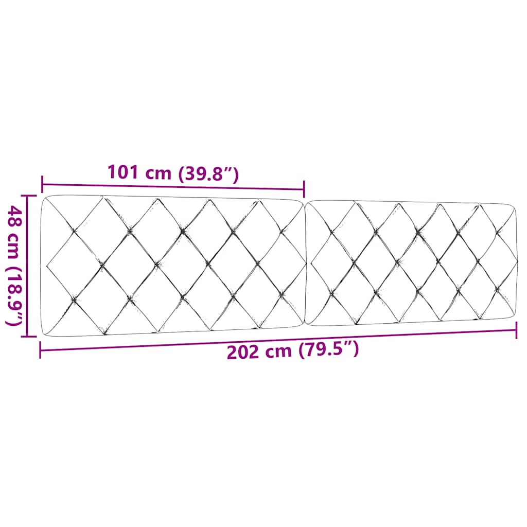 Hoofdbordkussen 200 cm stof crèmekleurig