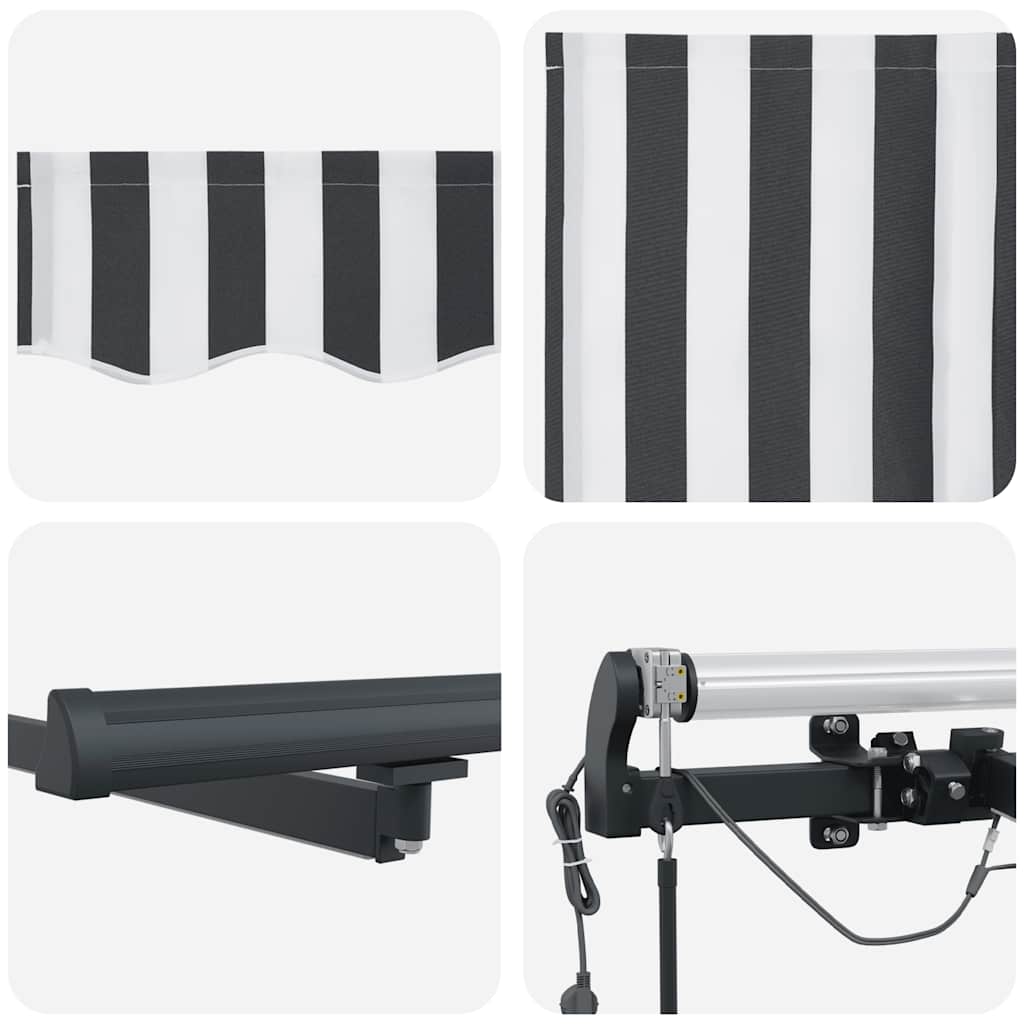 Luifel Automatisch Uittrekbaar Led Antraciet En Wit 300 x 250 cm