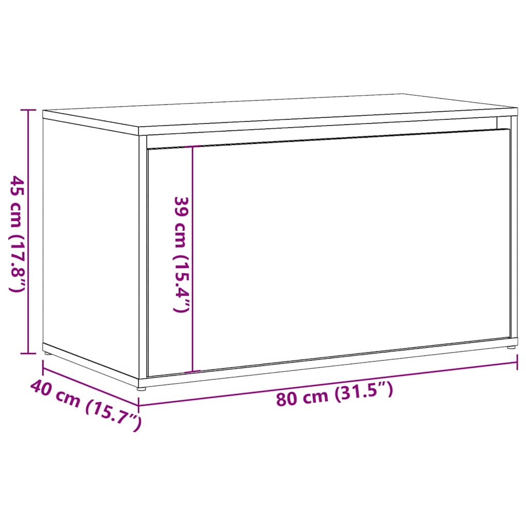 Halbankje 80x40x45 cm bewerkt hout artisanaal eikenkleur