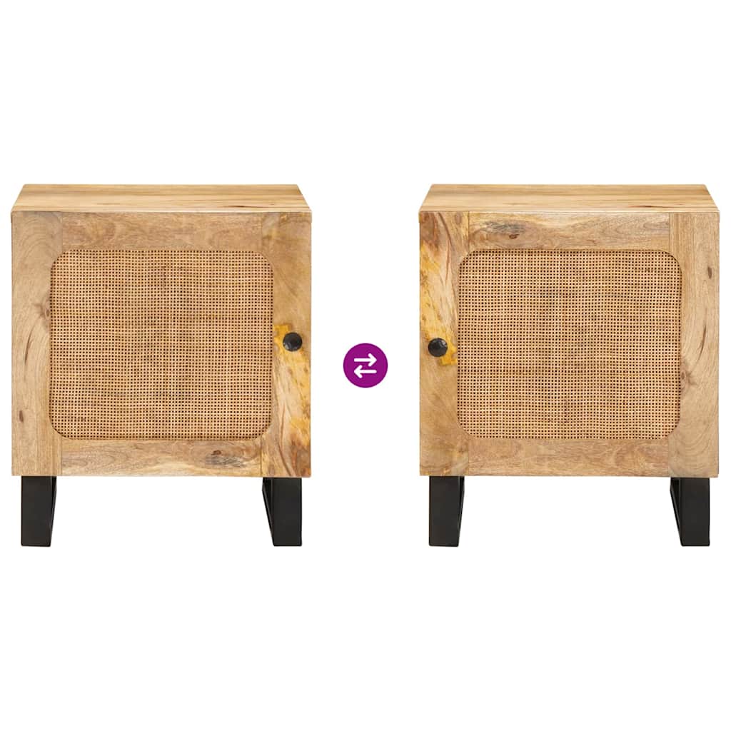 Nachtkastje 2 pcs Naturel 40 x 33,5 x 46 cm Massief Mango Hout