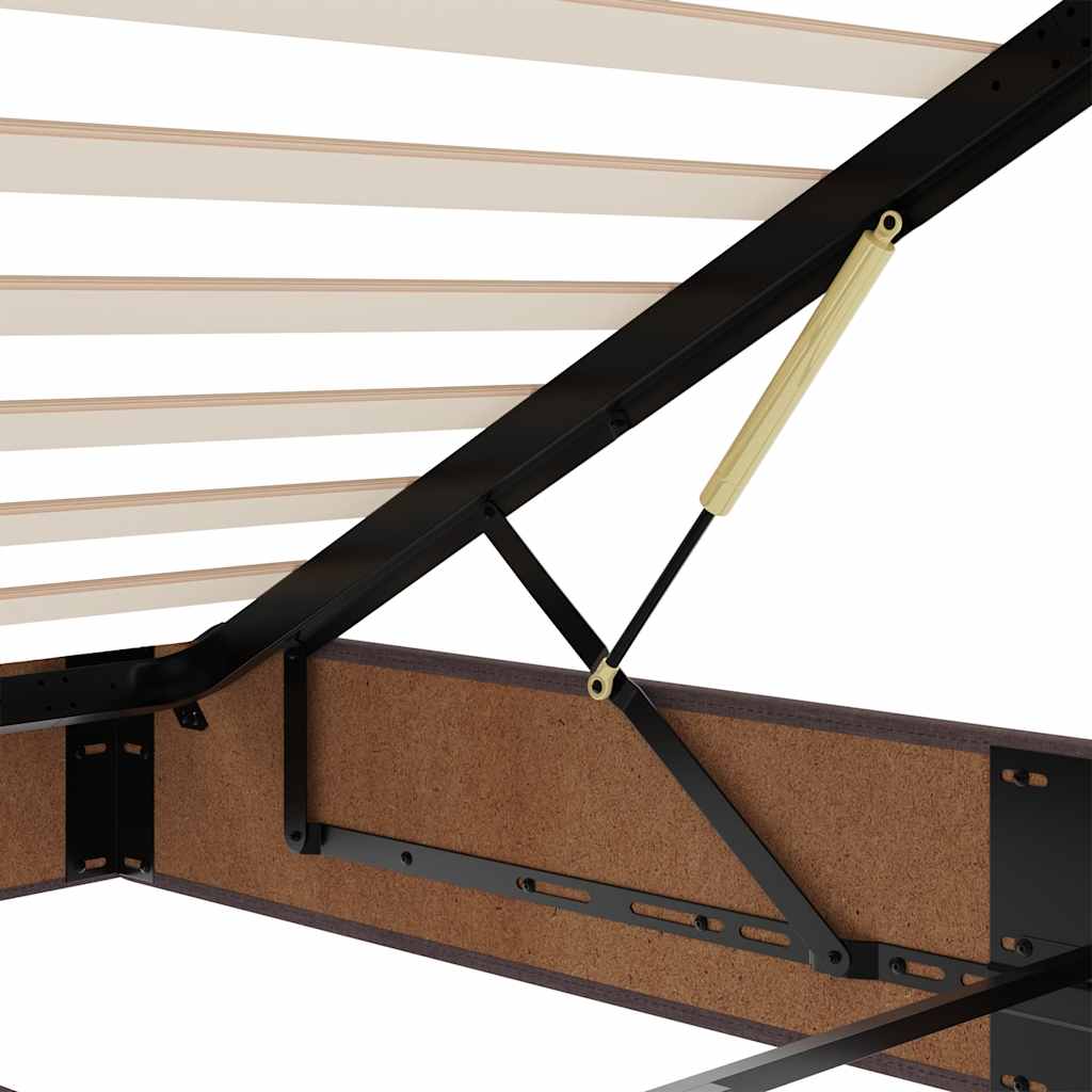 Bedframe zonder matras 160x200 cm stof donkerbruin