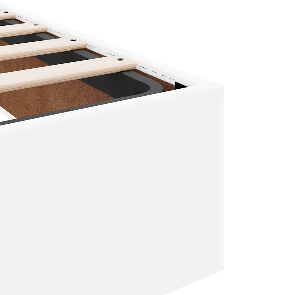 Ottoman bed met matrassen 200x200cm kunstleer wit