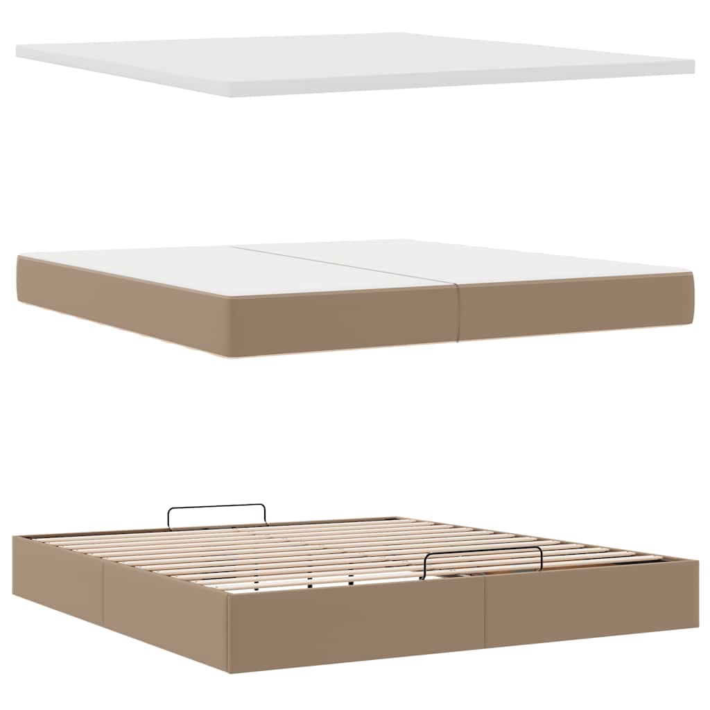 Ottoman bed met matrassen en LED's 200x200cm kunstleer