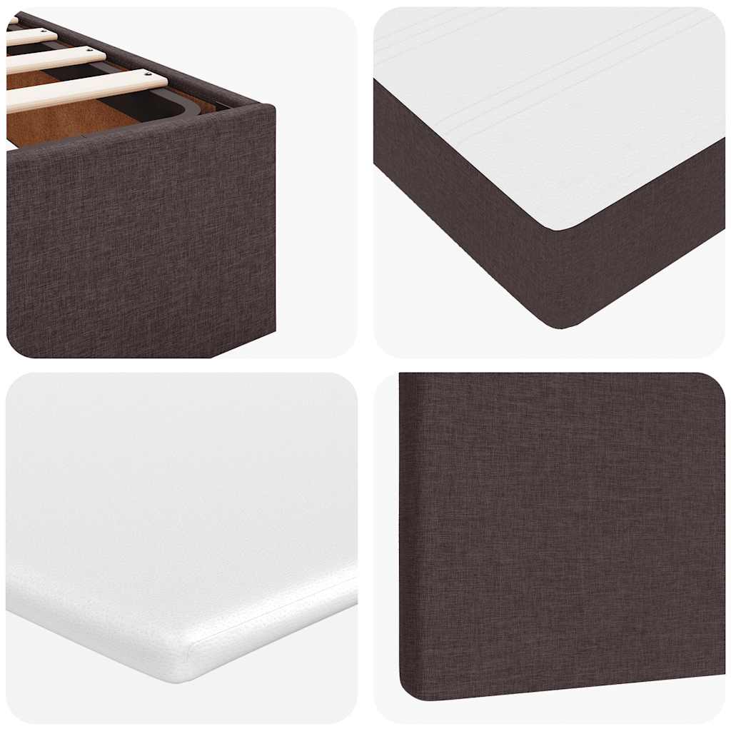 Ottoman bed met matrassen en LED's 200x200cm stof donkerbruin