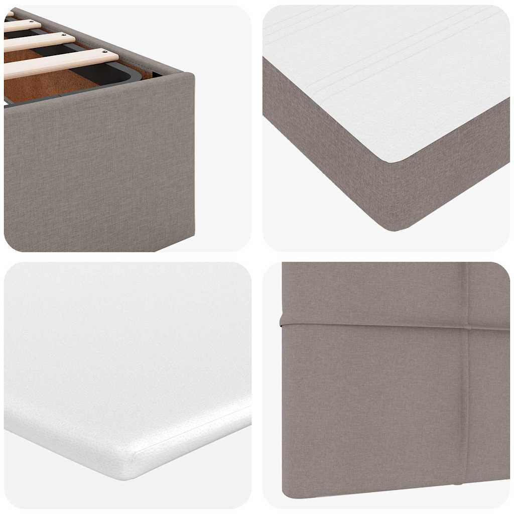 Ottoman bed met matrassen en LED's 200x200cm stof taupe