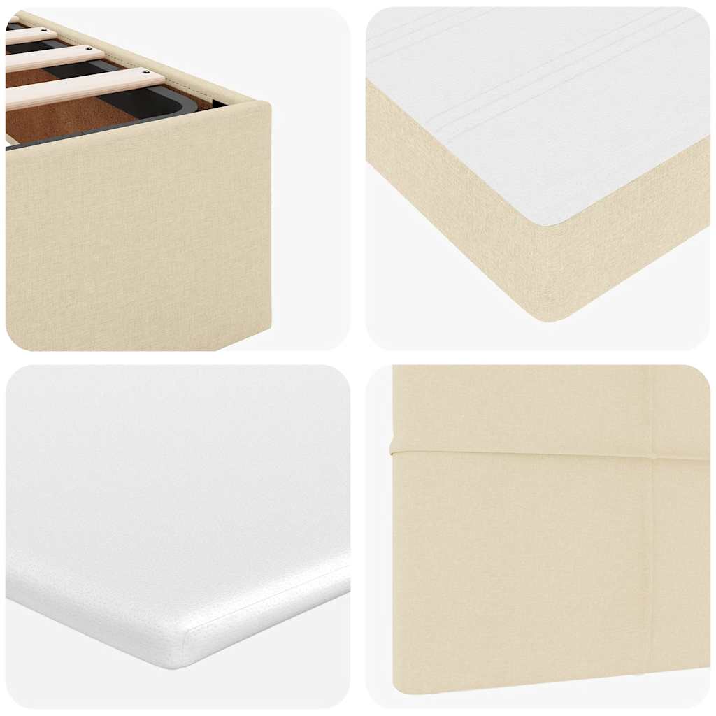 Ottoman bed met matras en LED's 100x200cm stof crèmekleurig