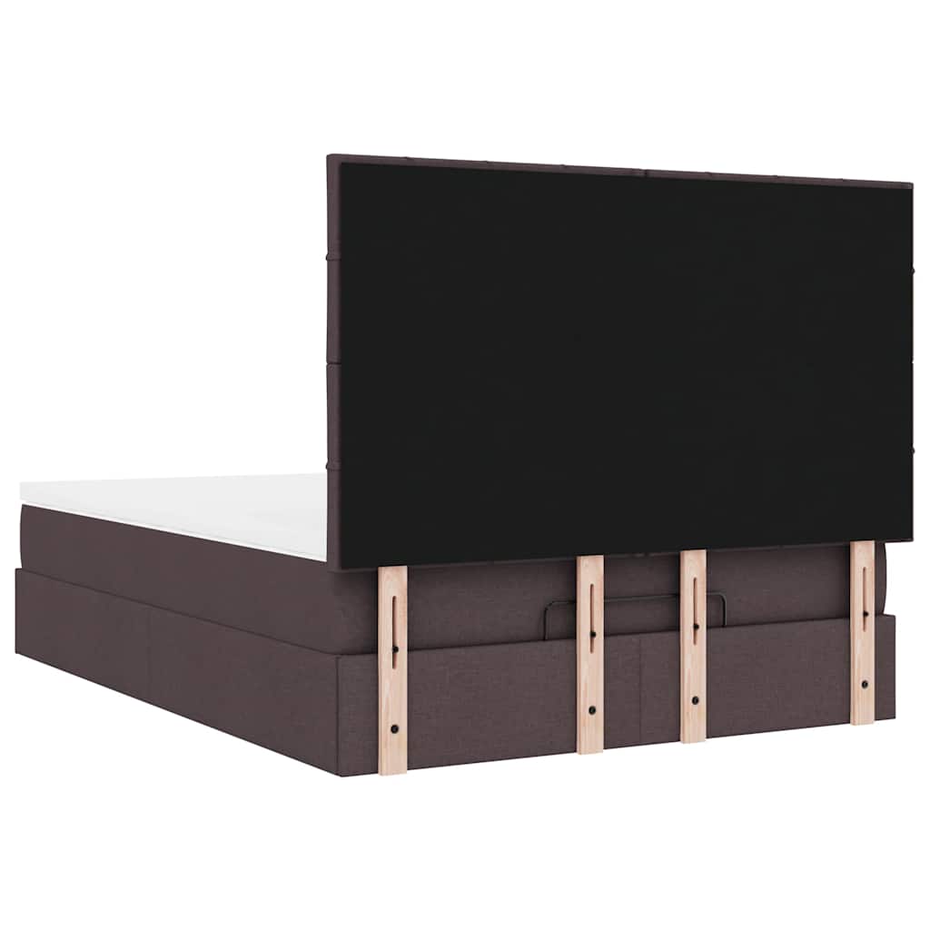 Ottoman bed met matras en LED's 140x200cm stof donkerbruin