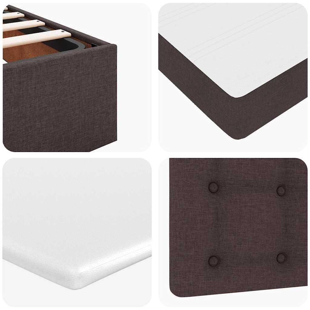 Ottoman bed met matrassen en LED's 200x200cm stof donkerbruin