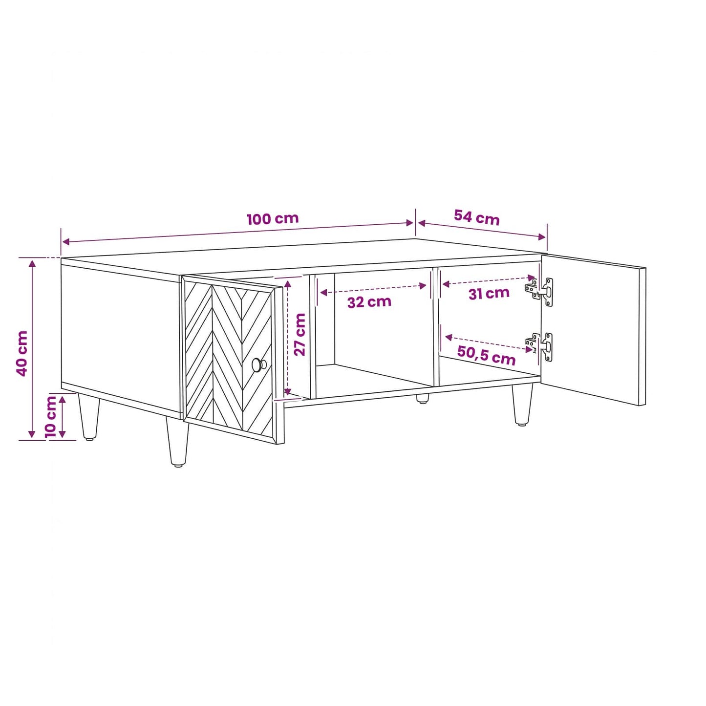Salontafel Bruin 100 x 54 x 40 cm Massief Mango Hout