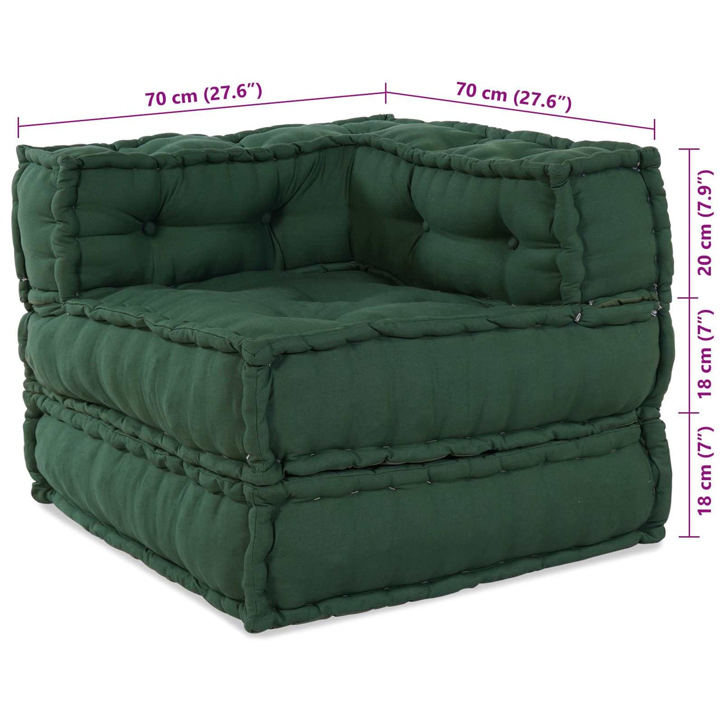 Modulair Bank 2 Pcs 140 X 70 X 56 Cm Stof Groen