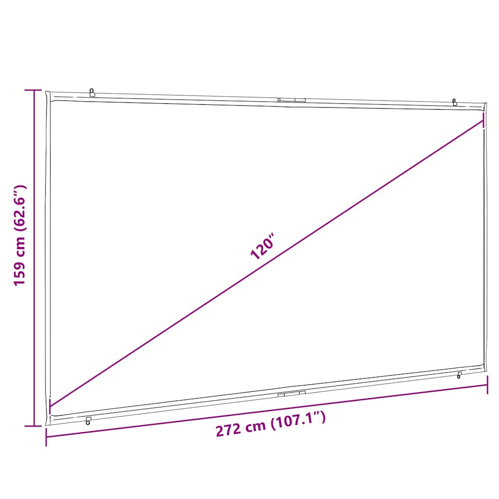 Projectiescherm wandhangend 120 inch 16:9
