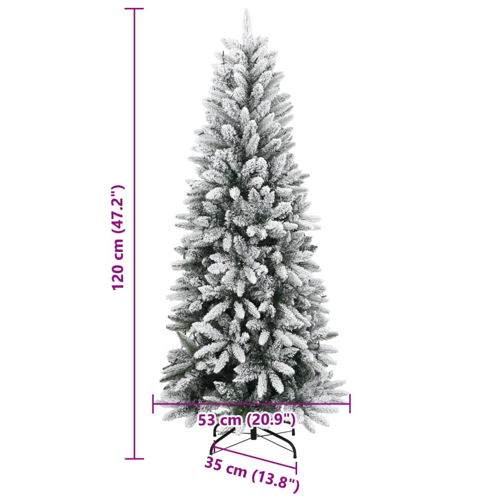 Kunstkerstboom met 150 LED's en sneeuw 120 cm