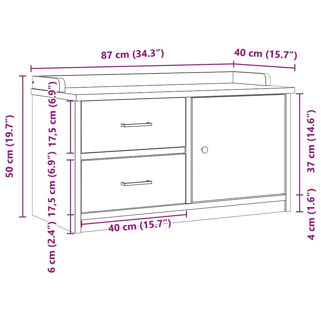 Gangbankje SANDNES 87x40x50 cm massief grenenhout