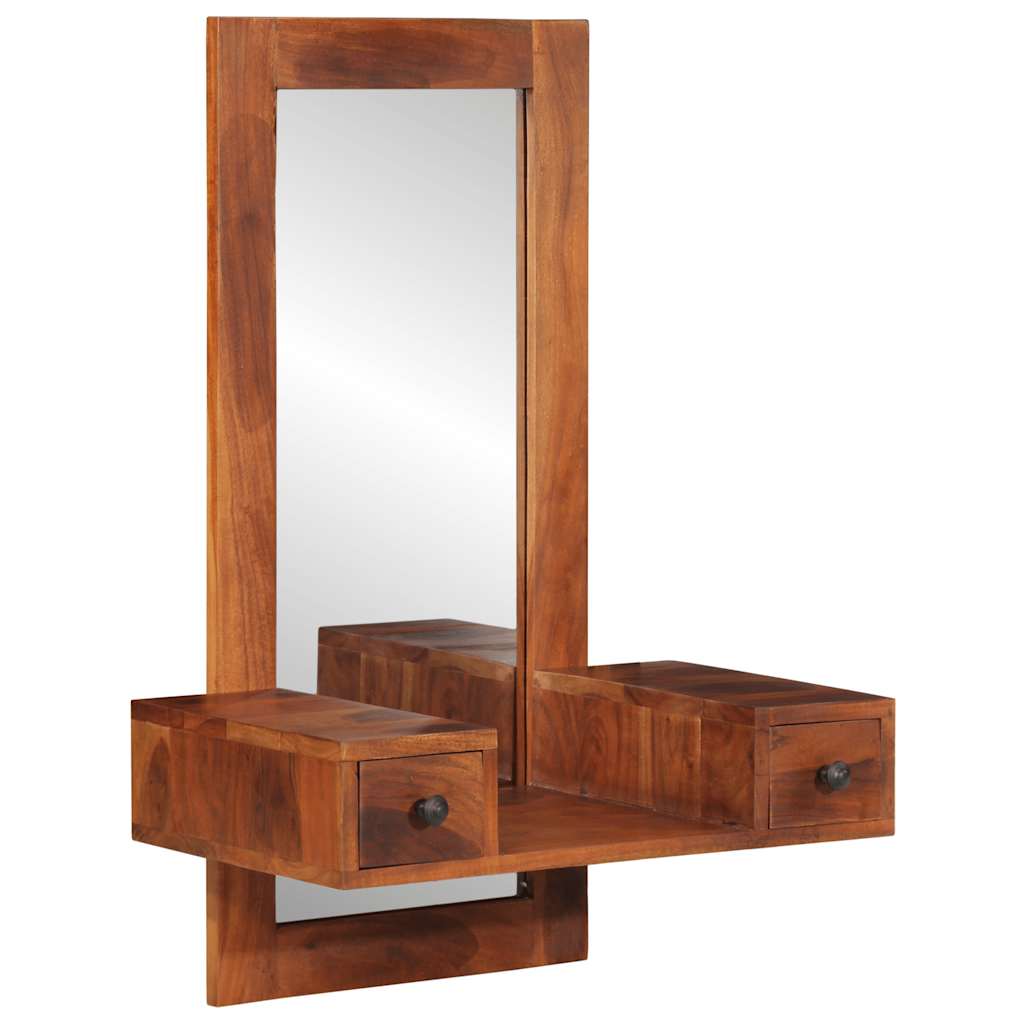 Wandspiegel met lades 60x33x90 cm massief acaciahout
