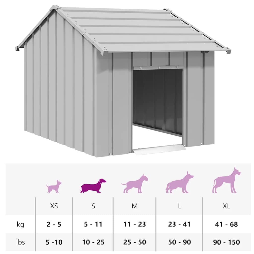 Hondenhok met dak 83x130x85 cm gegalvaniseerd staal