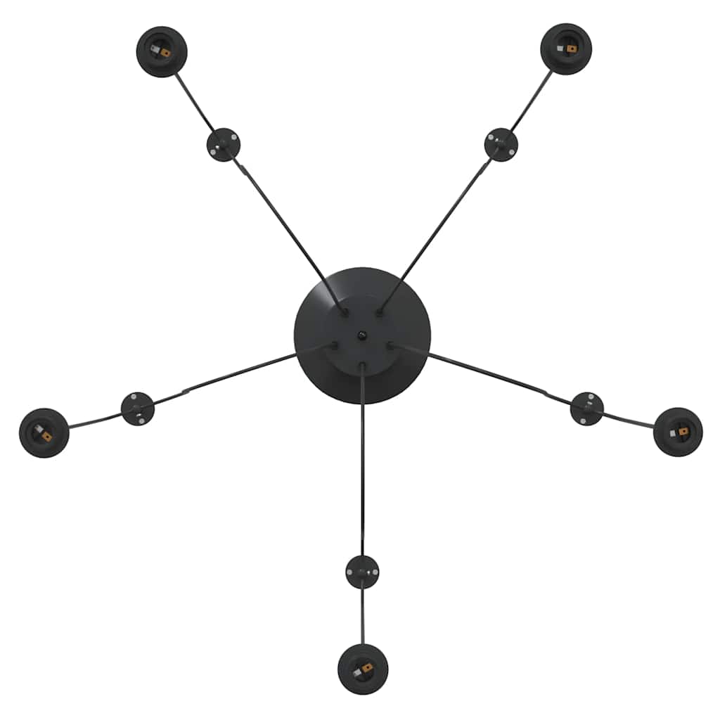 Hanglamp met 5 lamphouders E27 metaal zwart