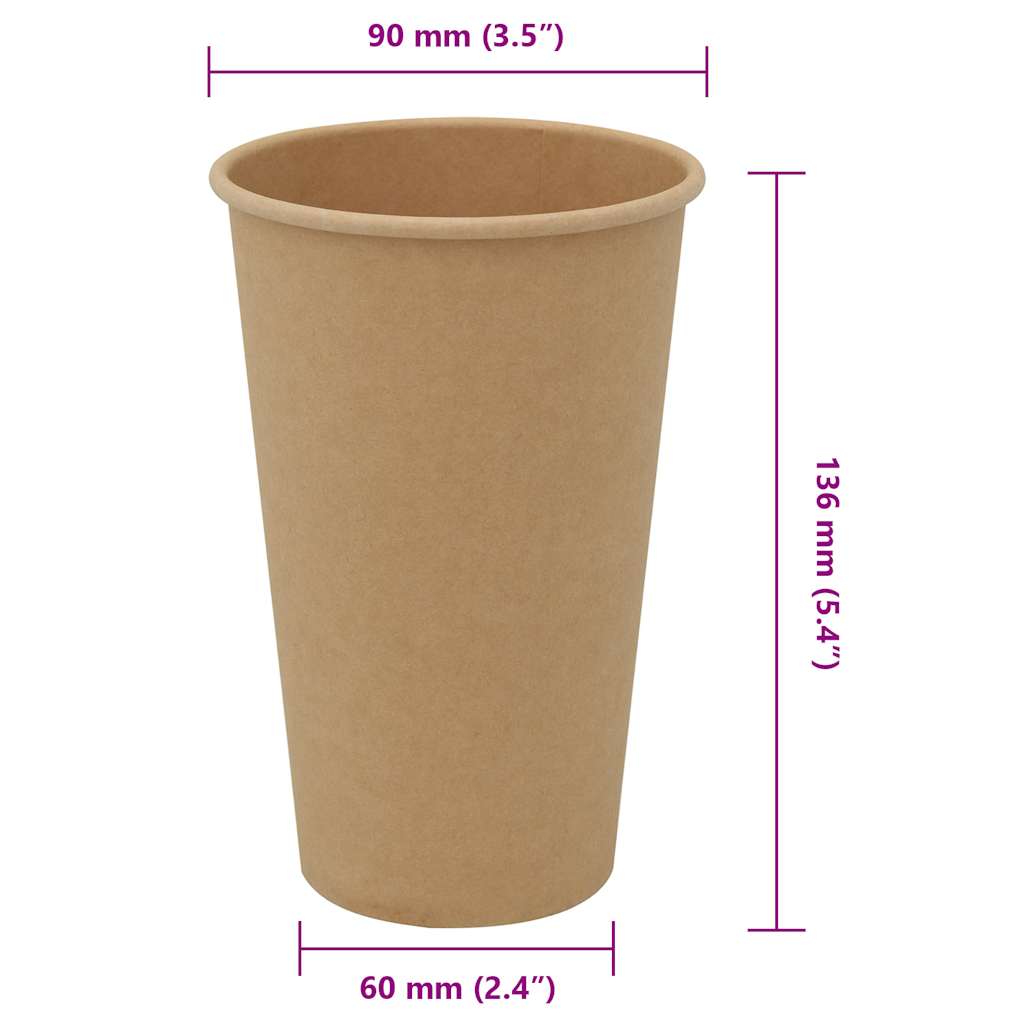 Papieren koffiekopjes 1000 st 16oz 400 ml bruin