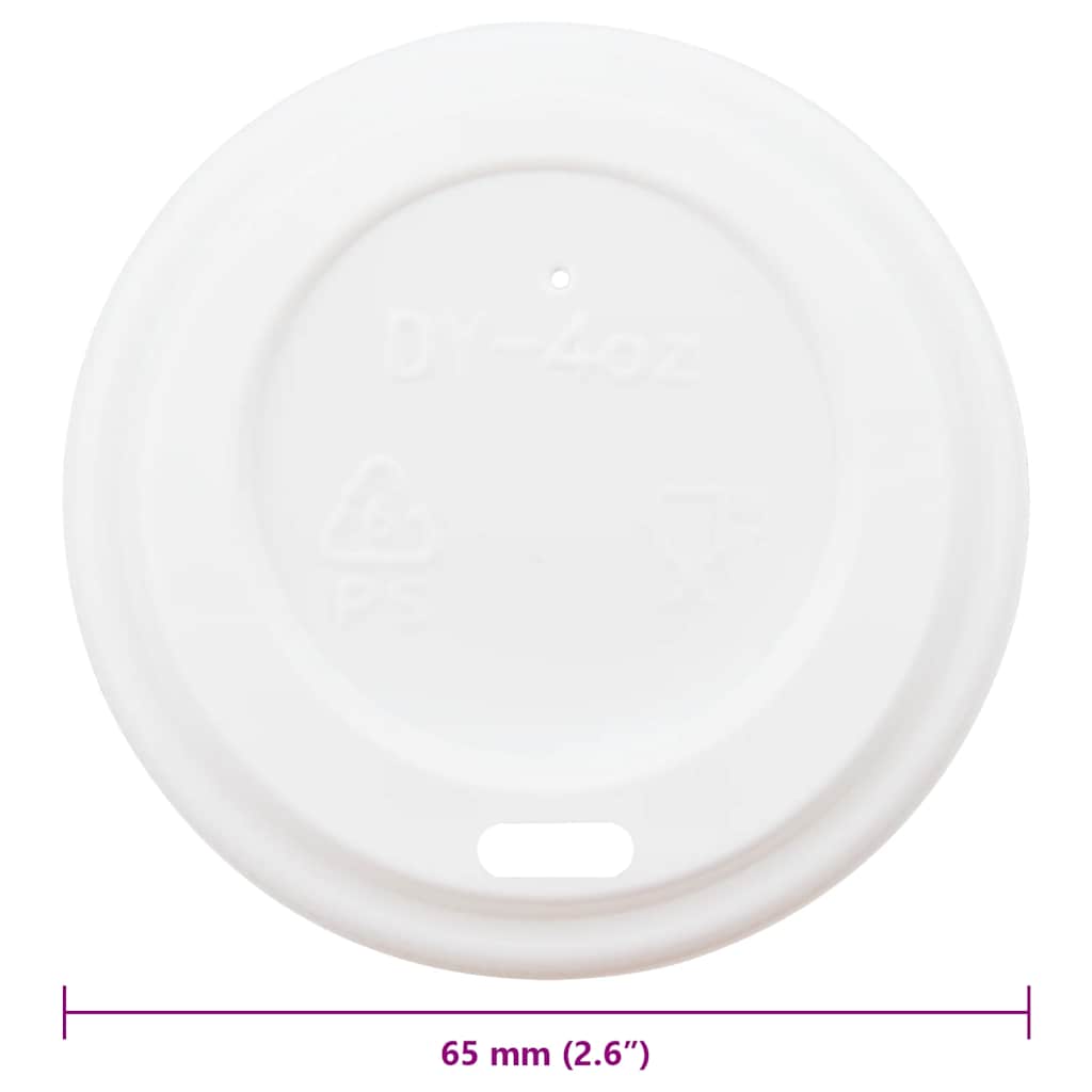 Papieren Koffiebekerdeksels Ø 4Oz 1000 St Kunststof Wit 60 mm