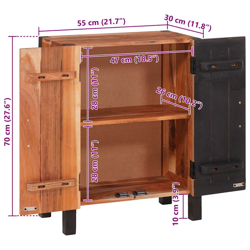 Dressoir 3 pcs Bruin 55 x 30 x 75 cm Massief acaciahout
